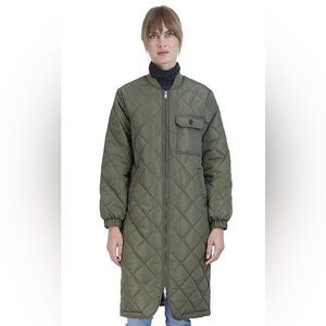 Sebby Collection Quilted Long Jacket